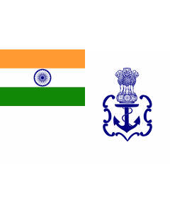Flag: Naval Ensign of India 2001 04 |  landscape flag | 0.06m² | 0.65sqft | 20x30cm | 8x12in 