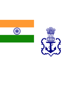 Flag: Naval Ensign of India 2001 04 |  landscape flag | 0.06m² | 0.65sqft | 20x30cm | 8x12in 
