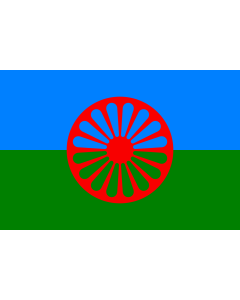 Flag: Romani people | Romani people, made using these dimensions |  landscape flag | 0.06m² | 0.65sqft | 20x30cm | 8x12in 