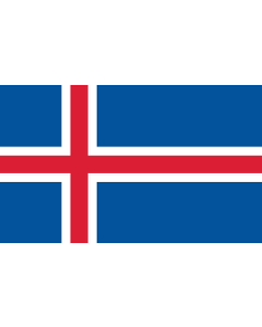 Bandera: Islandia |  bandera paisaje | 1.35m² | 90x150cm 