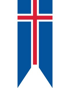 Flagge:  Island  |  Hochformat Fahne | 3.5m² | 300x120cm 