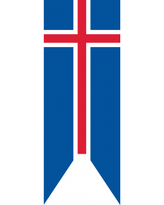 Flagge:  Island  |  Hochformat Fahne | 6m² | 400x150cm 