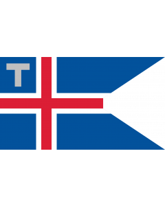 Flag: Customs flag of Iceland. Ratio 37 18 |  landscape flag | 2.16m² | 23sqft | 120x180cm | 4x6ft 