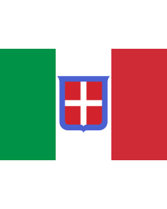 Flagge: Large Königreich Italiens  1861-1946  In einem staatlichem oder militärischem Kontext ist die Version mit der Krone zu verwenden  |  Querformat Fahne | 1.35m² | 90x150cm 