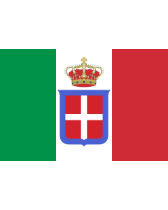 Auto-Flagge:  Italy  1861-1946  crowned | It is easy to put a border around this flag image  |  Querformat Fahne | 0.06m² | 20x30cm 