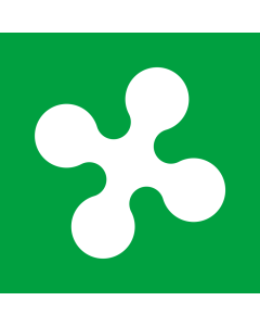 Flag: Squared flag of Italian region Lombardy |  1.35m² | 14.5sqft | 120x120cm | 45x45inch 