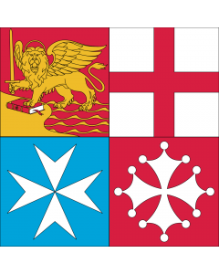 Flag: Naval Jack of Italy |  1.35m² | 14.5sqft | 120x120cm | 45x45inch 