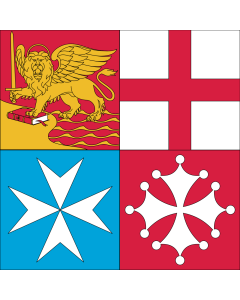 Flag: Naval Jack of Italy |  1.35m² | 14.5sqft | 120x120cm | 45x45inch 