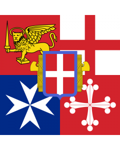 Flag: Naval Jack of Italy proposed in 1943 |  1.35m² | 14.5sqft | 120x120cm | 45x45inch 