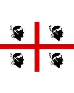 Flag: Italian autonomous region Sardinia |  landscape flag | 1.35m² | 14.5sqft | 90x150cm | 3x5ft 