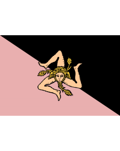 Flag: Sicily  pink and black | Sicilian flag - Pink and black version  featuring US Città di Palermo colours |  landscape flag | 0.06m² | 0.65sqft | 20x30cm | 8x12in 