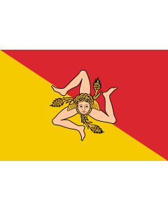 Flag: Sicilian Region |  landscape flag | 1.35m² | 14.5sqft | 90x150cm | 3x5ft 