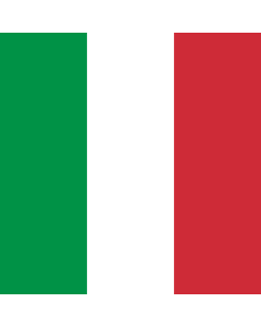 Flag: War flag of Italy  technically a color for army units; for military buildings the national flag is used |  1.35m² | 14.5sqft | 120x120cm | 45x45inch 