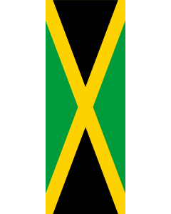 Vertical Hanging Swivel Crossbar Banner Flag: Jamaica |  portrait flag | 6m² | 64sqft | 400x150cm | 13x5ft 