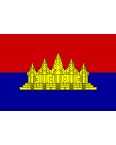 Bandera de  State of Cambodia  alternate   vesion | State of Cambodia  1989-1993 | L État du Cambodge  1989-1993 | ទង់ជាតិរដ្ឋកម្ពុជា  1989-1993 | ธงชาติรัฐกัมพูชา  ระหว่าง พ |  bandera horizontal | 2.16m² | 120x180cm 