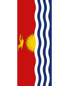 Bandera de Bandera vertical con manga cerrada para potencia  Kiribati |  bandera vertical | 3.5m² | 300x120cm 