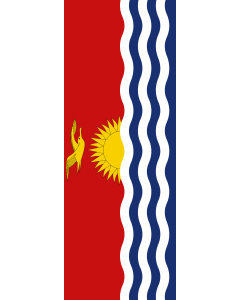 Bandera de Bandera vertical con manga cerrada para potencia  Kiribati |  bandera vertical | 6m² | 400x150cm 