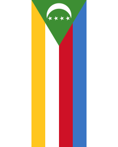 Vertical Hanging Swivel Crossbar Banner Flag: Comoros |  portrait flag | 6m² | 64sqft | 400x150cm | 13x5ft 