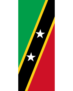 Vertical Hanging Swivel Crossbar Banner Flag: Saint Kitts and Nevis |  portrait flag | 3.5m² | 38sqft | 300x120cm | 10x4ft 
