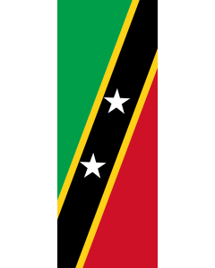 Vertical Hanging Swivel Crossbar Banner Flag: Saint Kitts and Nevis |  portrait flag | 6m² | 64sqft | 400x150cm | 13x5ft 