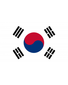 Flag: Korea (Republic) (South Korea) |  landscape flag | 1.35m² | 14.5sqft | 90x150cm | 3x5ft 