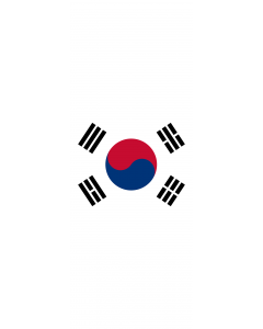 Flag: Korea (Republic) (South Korea) |  portrait flag | 6m² | 64sqft | 400x150cm | 13x5ft 