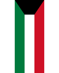 Bandera: Bandera vertical con manga cerrada para potencia Kuwait |  bandera vertical | 3.5m² | 300x120cm 