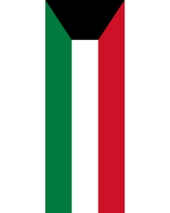 Bandera: Bandera vertical con manga cerrada para potencia Kuwait |  bandera vertical | 6m² | 400x150cm 