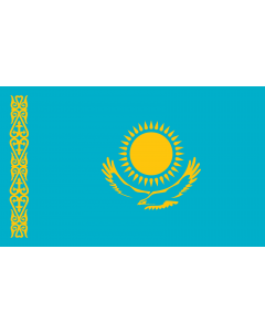 Flag: Kazakhstan |  landscape flag | 2.4m² | 26sqft | 120x200cm | 4x7ft 