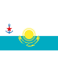Bandera: Naval Ensign of Kazakhstan |  bandera paisaje | 1.35m² | 80x160cm 