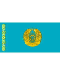 Flagge: XL President of Kazakhstan | Standard of the President of Kazakhstan | Қазақстан президентінің байрағы | Штандарт президента Казахстана  |  Querformat Fahne | 2.16m² | 100x200cm 