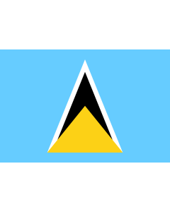 Flag: Saint Lucia |  landscape flag | 0.375m² | 4sqft | 50x75cm | 1.5x2.5ft 