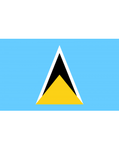 Flag: Saint Lucia |  landscape flag | 1.35m² | 14.5sqft | 90x150cm | 3x5ft 