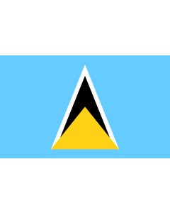 Flag: Saint Lucia |  landscape flag | 1.35m² | 14.5sqft | 90x150cm | 3x5ft 