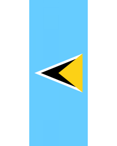 Vertical Hanging Beam Flag: Saint Lucia |  portrait flag | 3.5m² | 38sqft | 300x120cm | 10x4ft 