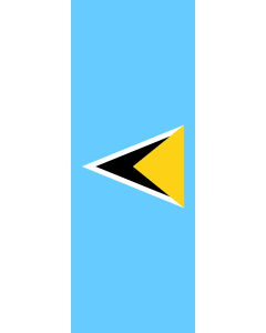 Vertical Hanging Swivel Crossbar Banner Flag: Saint Lucia |  portrait flag | 6m² | 64sqft | 400x150cm | 13x5ft 