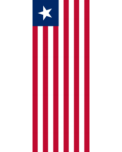 Bandera: Bandera vertical con manga cerrada para potencia Liberia |  bandera vertical | 6m² | 400x150cm 