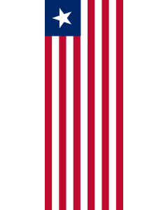 Vertical Hanging Swivel Crossbar Banner Flag: Liberia |  portrait flag | 6m² | 64sqft | 400x150cm | 13x5ft 