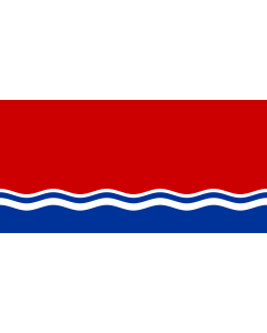 Flag: Latvian Soviet Socialist Republic  reverse | Latvijas PSR karogs  reversās | Флаг Латвийской ССР  оборотная сторона |  landscape flag | 1.35m² | 14.5sqft | 80x160cm | 30x60inch 
