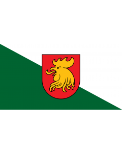 Flag: City of Madona, Latvia |  landscape flag | 1.35m² | 14.5sqft | 85x160cm | 33x60inch 