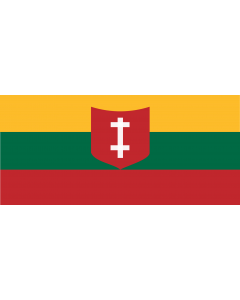 Flag: Naval Ensign of Lithuania 1927 40 |  landscape flag | 2.16m² | 23sqft | 100x220cm | 40x85inch 