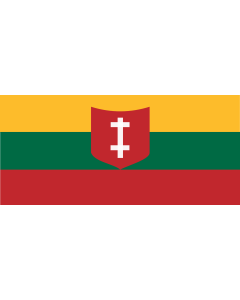 Flag: Naval Ensign of Lithuania 1927 40 |  landscape flag | 1.35m² | 14.5sqft | 80x170cm | 30x65inch 
