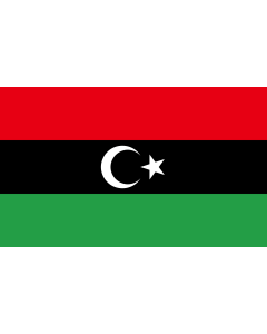 Bandera de  Libyan protesters flag  observed 2011 | Variant observed to be used by some Libyan rebels against Ghaddafi on TV news reports etc  |  bandera horizontal | 0.06m² | 20x30cm  para Banderas de Vehículos Diplomat-Flags 