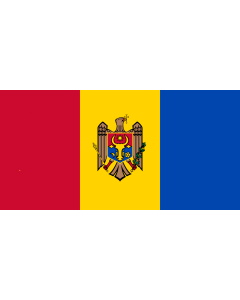 Bandera de  Moldova  reverse | Стягул Републичий Молдова | Republicii Moldova, revers  |  bandera horizontal | 0.06m² | 17x34cm  para Banderas de Vehículos Diplomat-Flags 