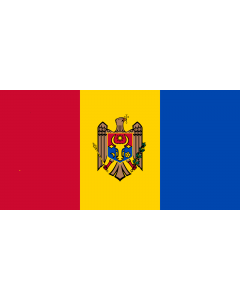 Flag: Moldova, reverse | Republicii Moldova, revers |  landscape flag | 1.35m² | 14.5sqft | 80x160cm | 30x60inch 