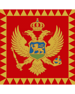 Bandera: Presidential Standard of Montenegro | Standard of the President of Montenegro  on land | Predsjednika Crne Gore  na kopnu | Predsjednička zastava Predsjednika Crne Gore  na kopnu |  2.16m² | 150x150cm 