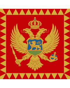 Bandera: Presidential Standard of Montenegro | Standard of the President of Montenegro  on land | Predsjednika Crne Gore  na kopnu | Predsjednička zastava Predsjednika Crne Gore  na kopnu | Барјак Предсједника Црне Горе  на копну  / Barjak Predsjednika Cr
