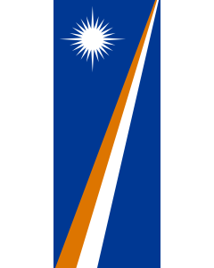 Vertical Hanging Swivel Crossbar Banner Flag: Marshall Islands |  portrait flag | 3.5m² | 38sqft | 300x120cm | 10x4ft 