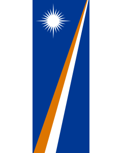 Vertical Hanging Swivel Crossbar Banner Flag: Marshall Islands |  portrait flag | 6m² | 64sqft | 400x150cm | 13x5ft 