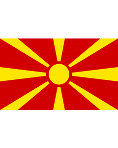 Flag: Macedonia |  landscape flag | 1.35m² | 14.5sqft | 90x150cm | 3x5ft 